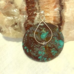 Genuine Turquoise Pendant, provides protection